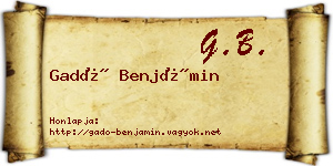 Gadó Benjámin névjegykártya